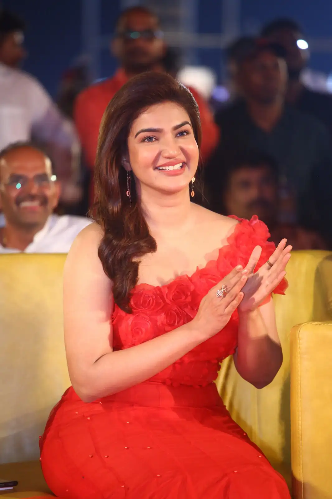 Honey Rose shines with Red Dress in Veerasimha Reddy Pre Release Event