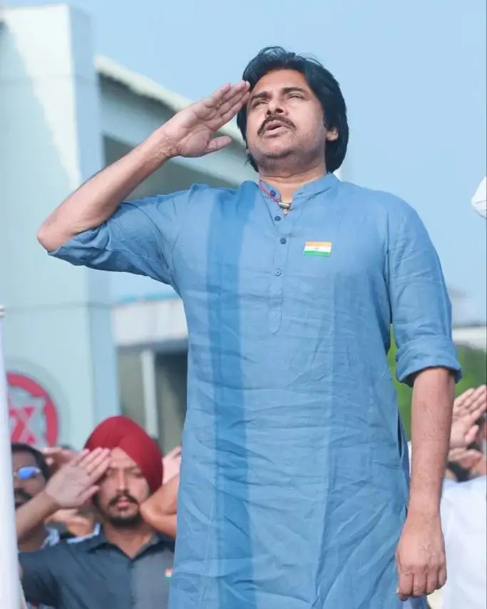Pawan Kalyan in Republic Day Celebrations at Mangalagiri Janasena Party Office