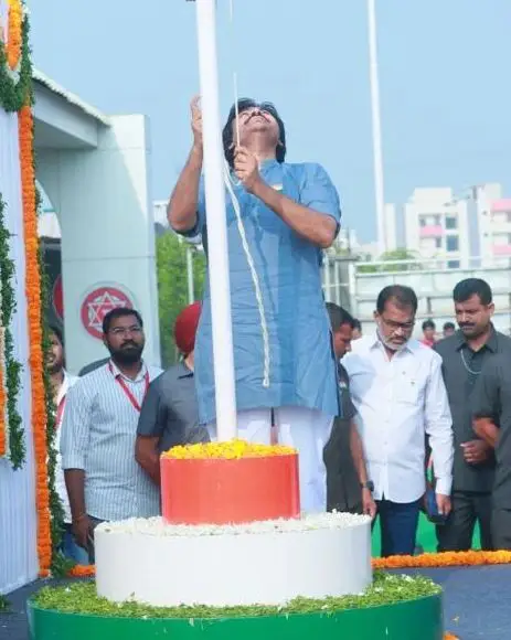 Pawan Kalyan in Republic Day Celebrations at Mangalagiri Janasena Party Office