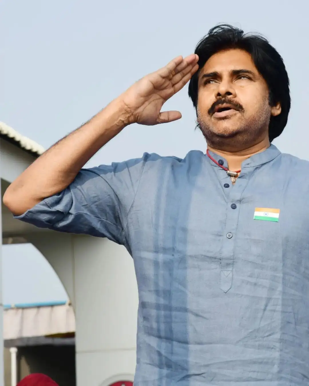 Pawan Kalyan in Republic Day Celebrations at Mangalagiri Janasena Party Office
