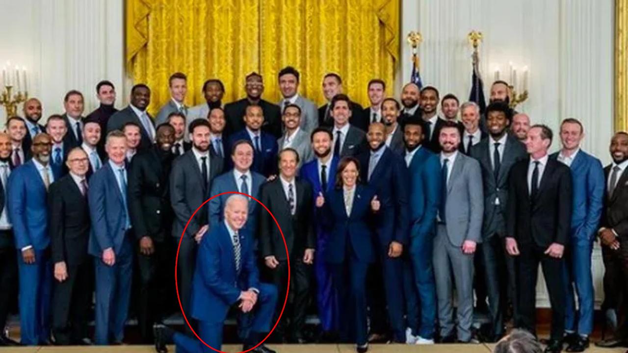 US President Joe Biden : అందరి ముందు మోకాళ్లపై కూర్చున్న బైడెన్, ‘నో..నో..నేనలా కూర్చోనన్న కమలా హారిస్