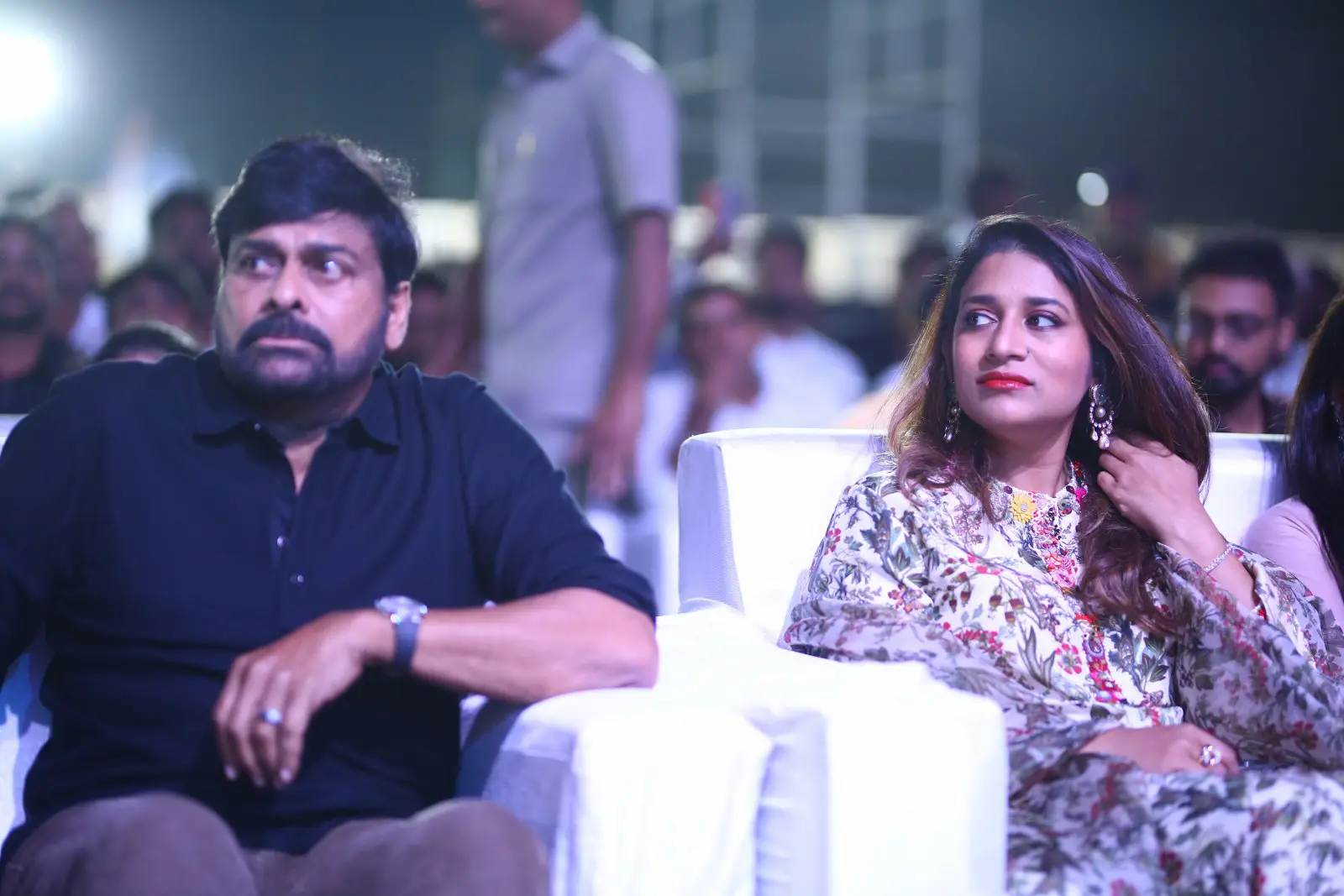 Mega Star Chiranjeevi Daughters in Waltair Veerayya pre release event