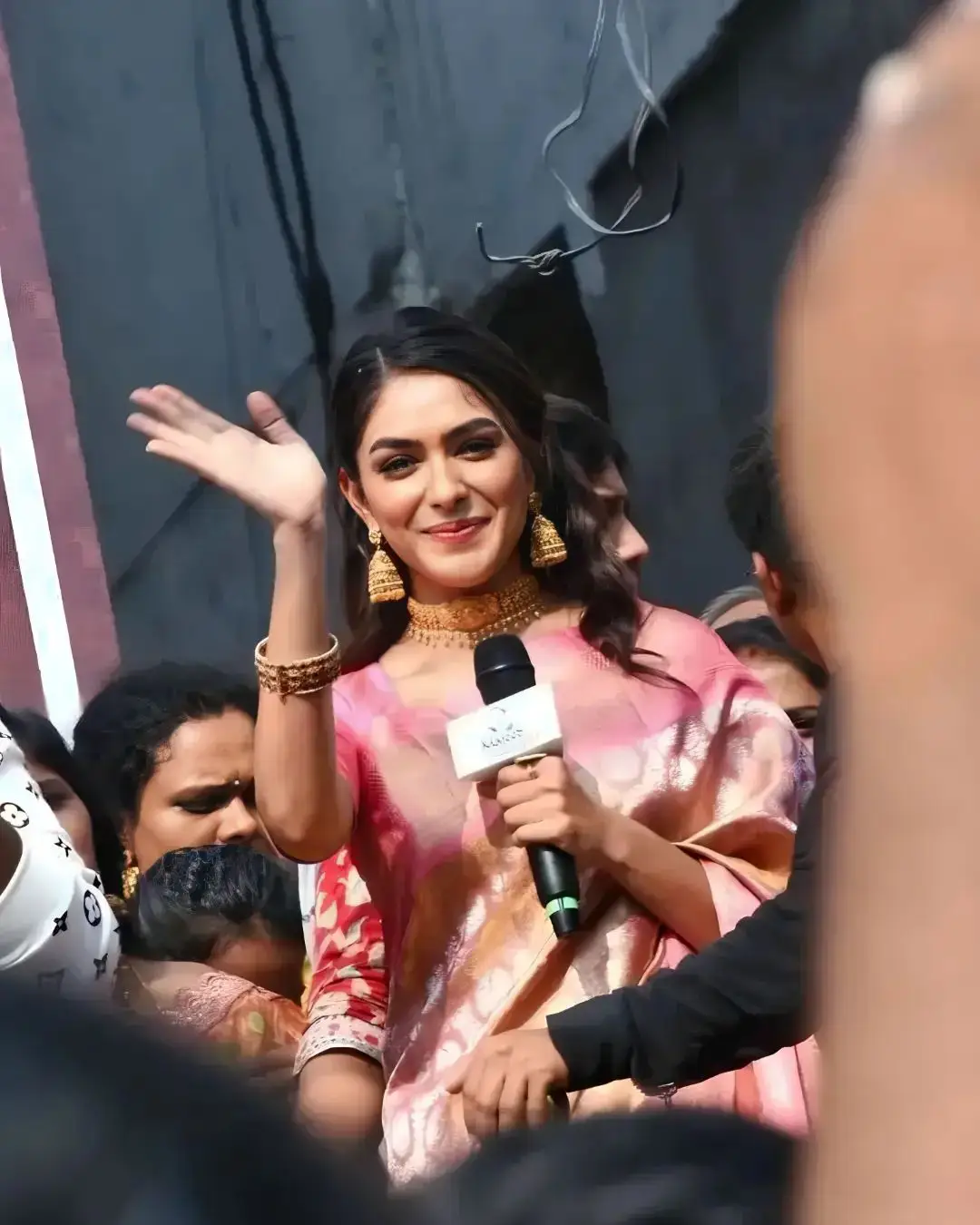 Mrunal Thakur at the inauguration of a shopping mall in Vijayawada