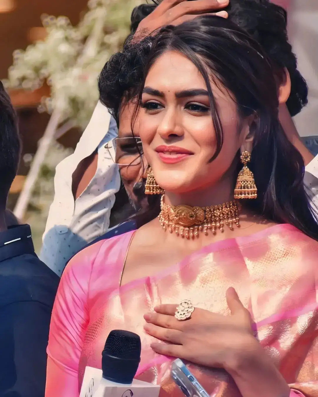 Mrunal Thakur at the inauguration of a shopping mall in Vijayawada