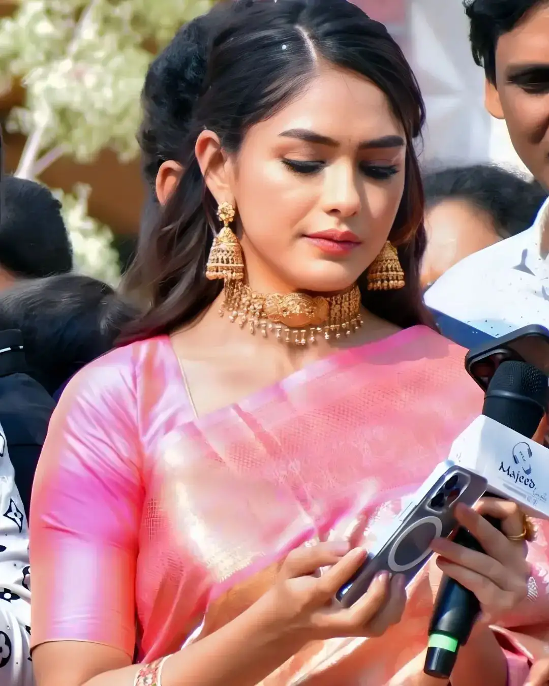 Mrunal Thakur at the inauguration of a shopping mall in Vijayawada