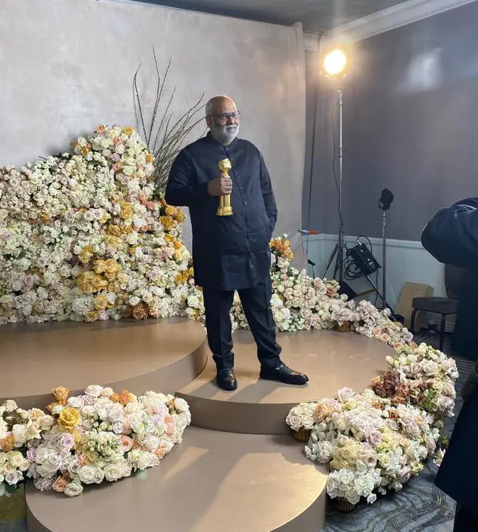 RRR Team with families at Golden Globe Awards Event