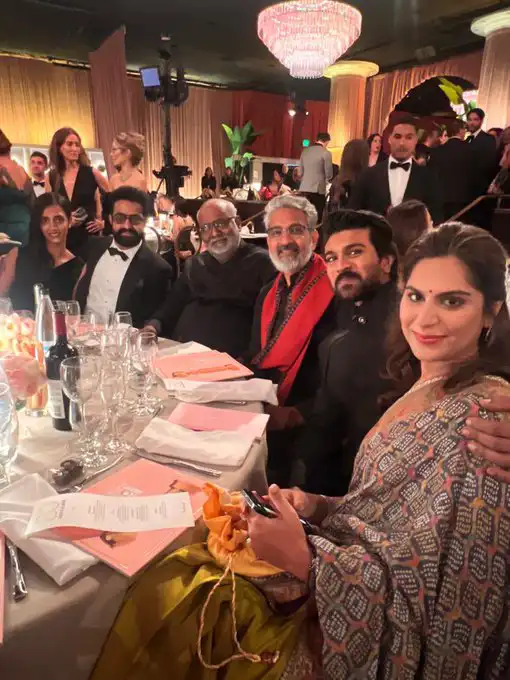 RRR Team with families at Golden Globe Awards Event