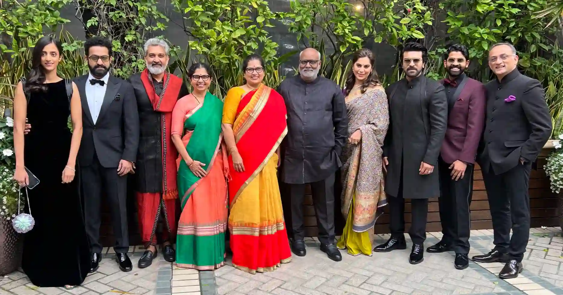 RRR Team with families at Golden Globe Awards Event