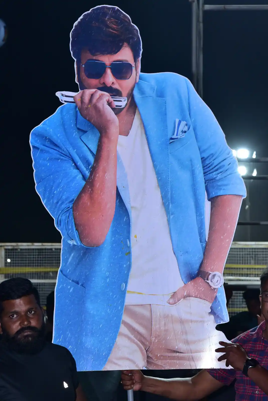 Waltair Veerayya pre release event fill with huge cutouts and fans