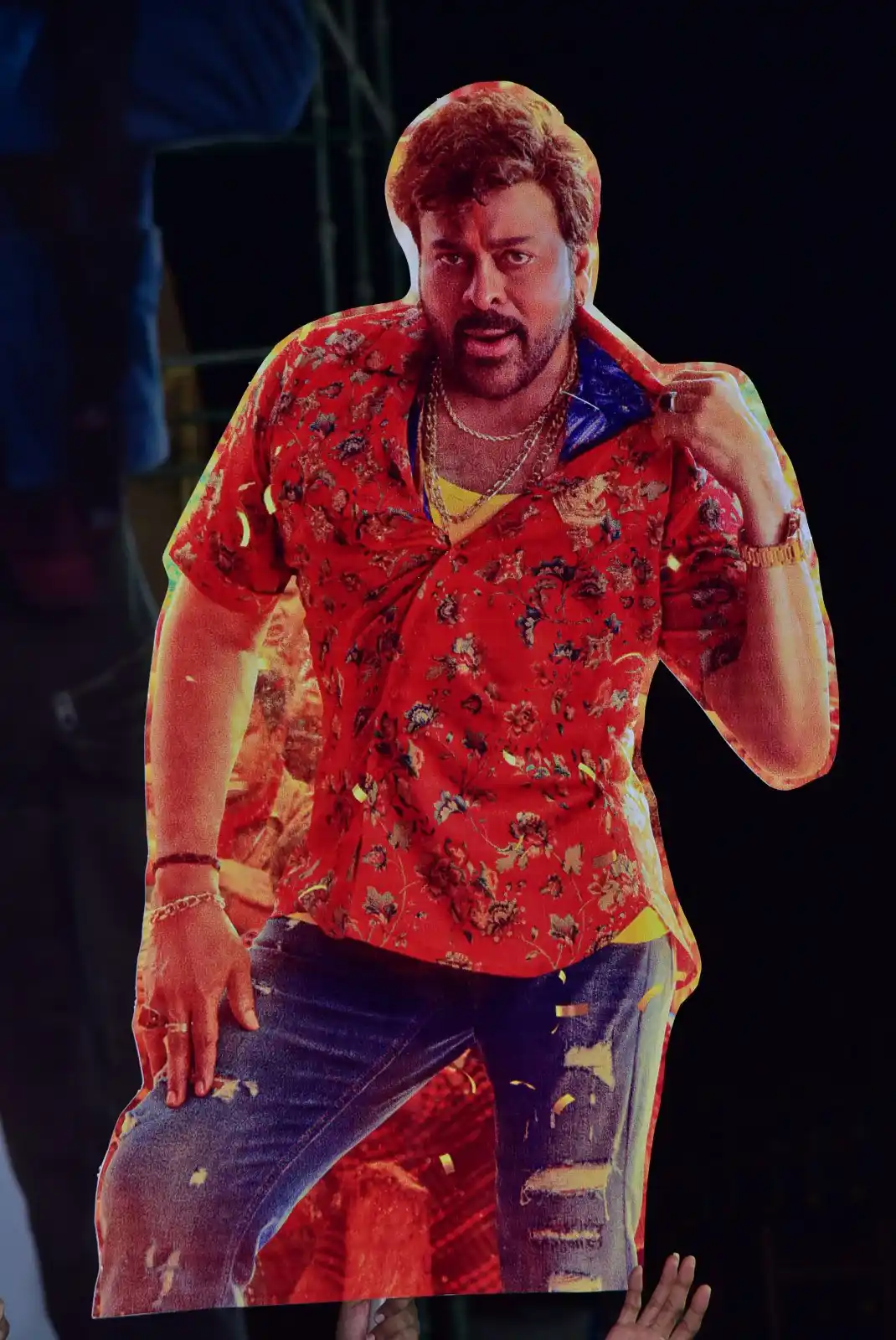 Waltair Veerayya pre release event fill with huge cutouts and fans