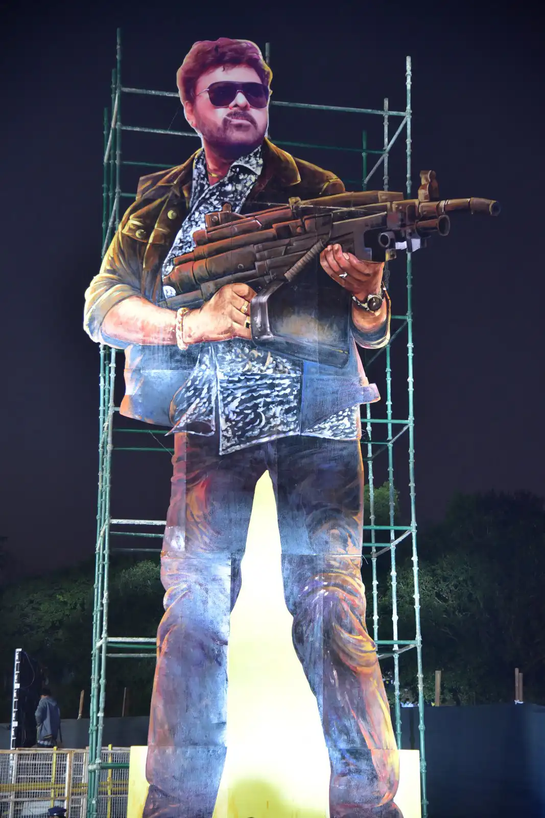 Waltair Veerayya pre release event fill with huge cutouts and fans