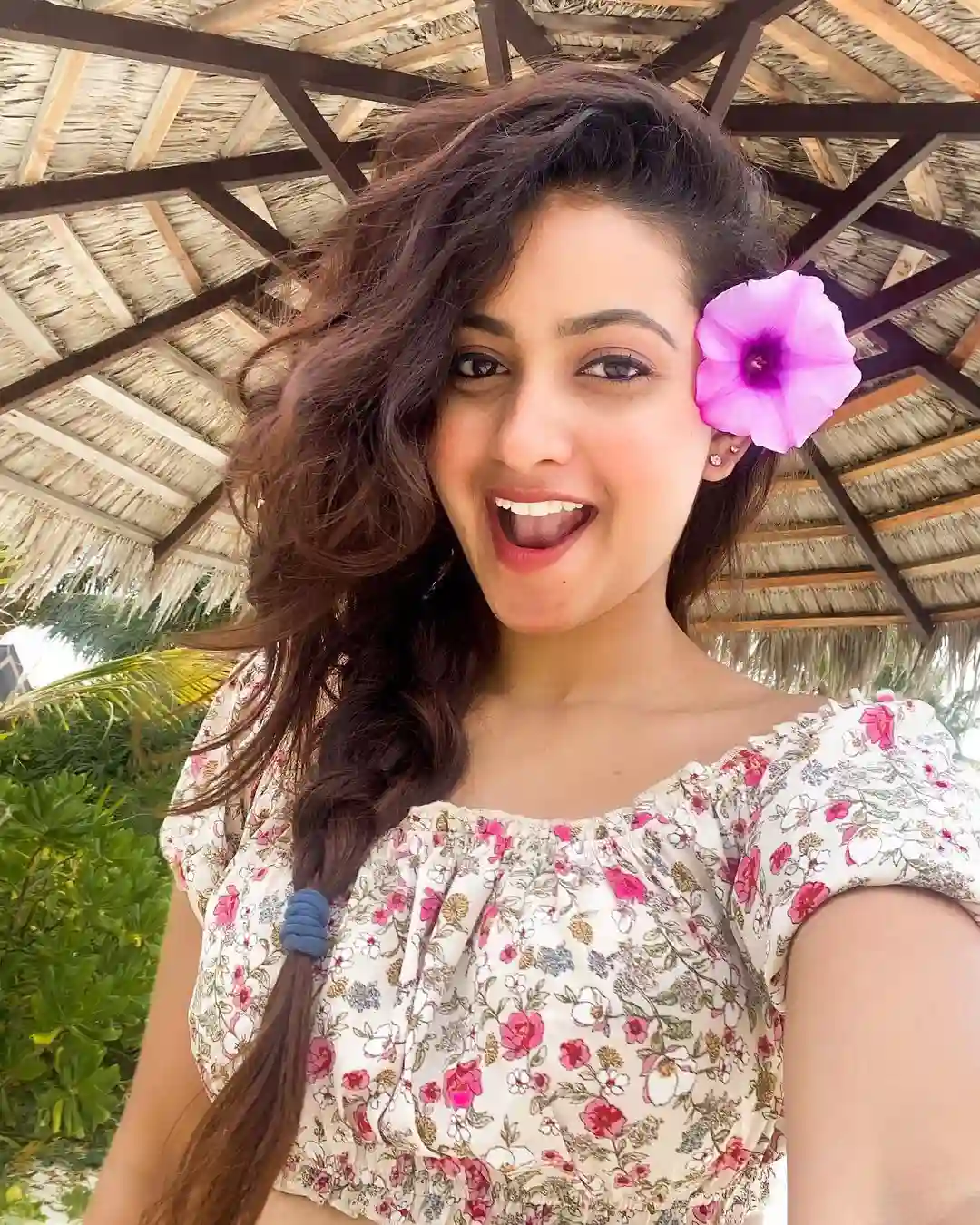 Deepika Pilli cute poses in maldives beach with short dresses