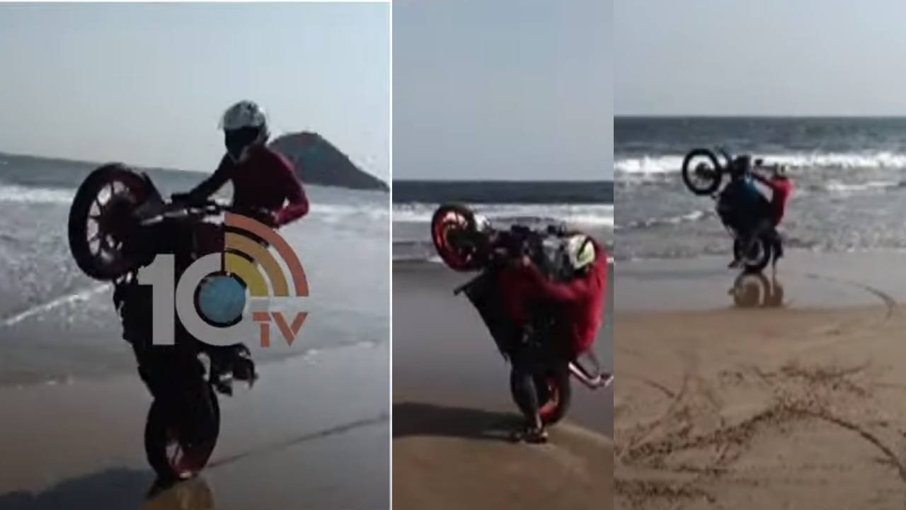 Visakha : విశాఖ బీచ్‌లో బైకులతో యువకుల ఫీట్లు..హడలిపోతున్న పర్యాటకులు