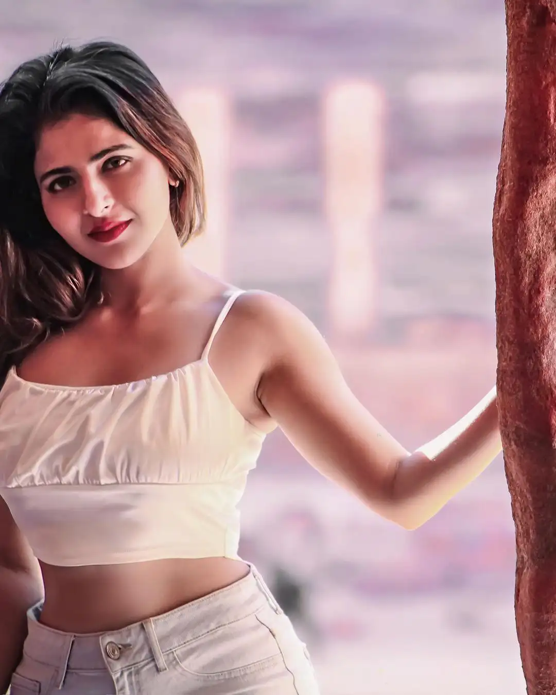 Iswarya Menon special poses in Short Nikker