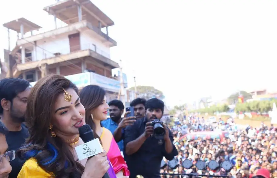 Mehreen and Honey Rose attend a shop opening event in Zaheerabad