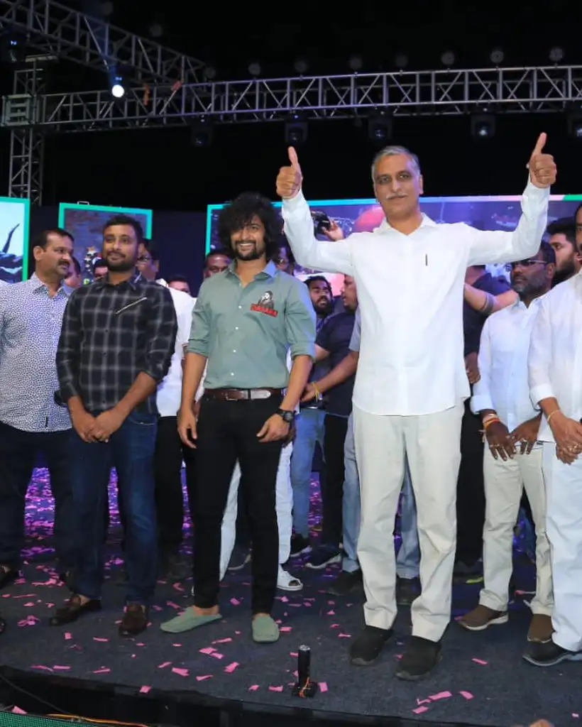 CM KCR Cricket Trophy Launch by Nani, Ambari Rayudu and Harish Rao at Siddipet