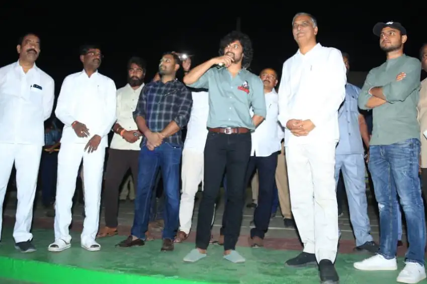 CM KCR Cricket Trophy Launch by Nani, Ambari Rayudu and Harish Rao at Siddipet
