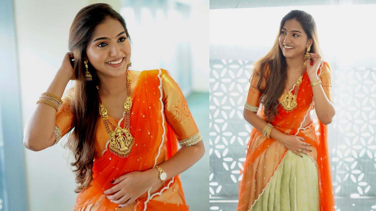 Pranavi Manukonda : లంగా ఓణీతో కుర్రాళ్ల గుండెల్లో లంగర్ వేస్తున్న ప్రణవి మానుకొండ..