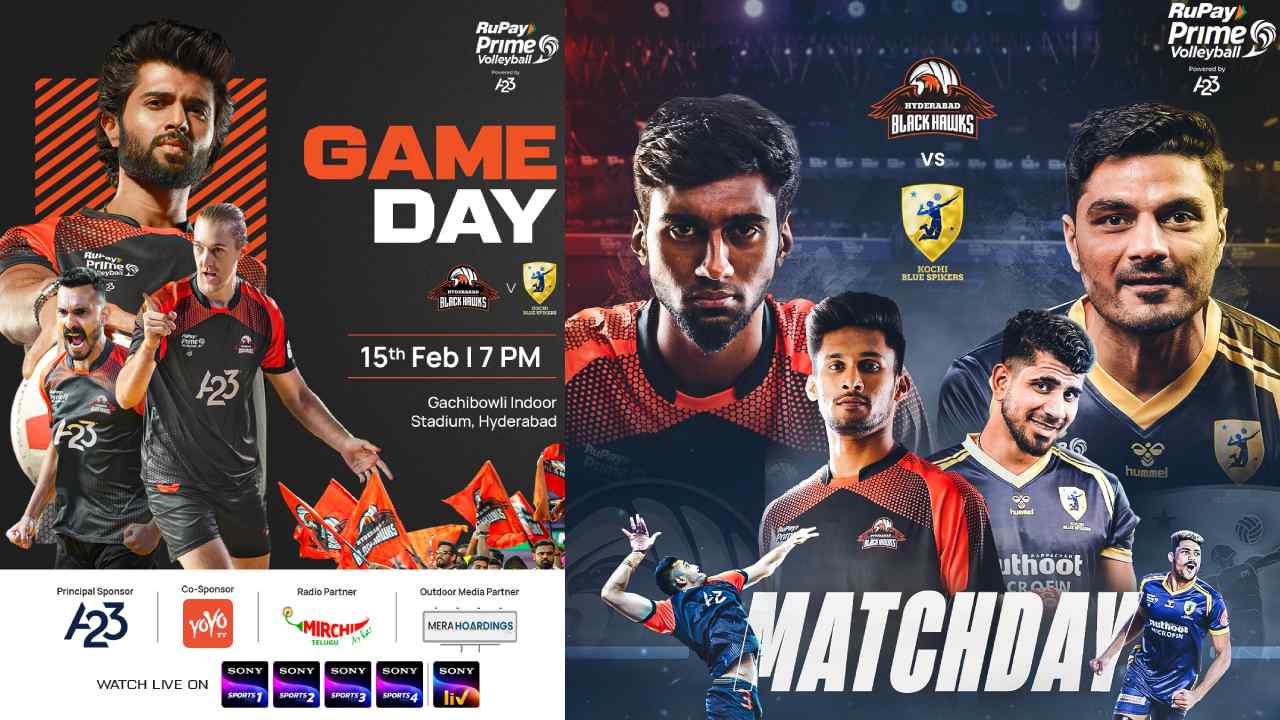 Hyderabad Black Hawks : విజయదేవరకొండతో కలిసి వాలీబాల్ మ్యాచ్ చూడండి.. విజయ్ టీంకి సపోర్ట్ చేయండి..