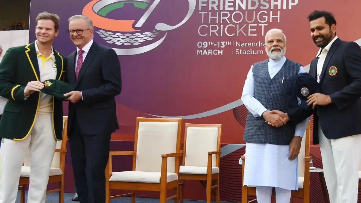 Modi and Albanese in the fourth Test match Ground between India and Australia