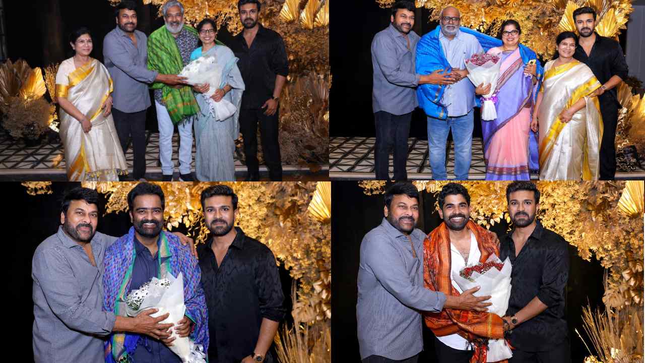 Chiranjeevi : చరణ్ బర్త్ డే పార్టీలో RRR టీంని సన్మానించిన చిరు..