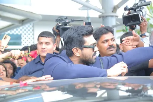 Ram Charan at Delhi Airport.. Return to India After Naatu Naatu winning Oscar