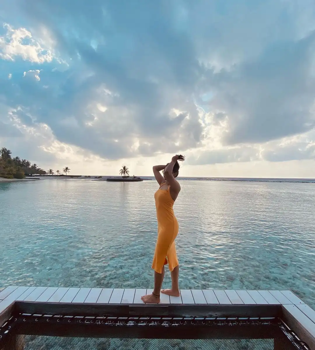 Kantara Heroine Sapthami Gowda enjoying in Maldives