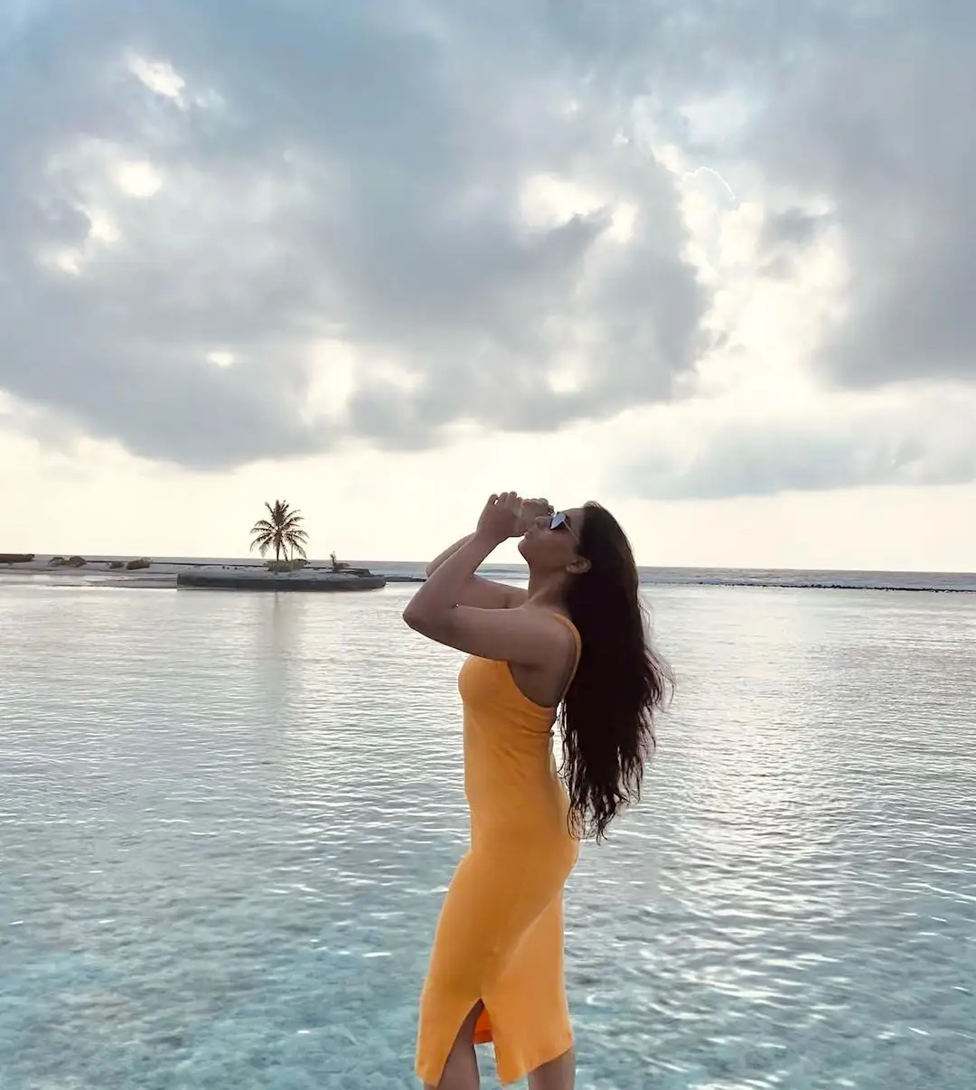 Kantara Heroine Sapthami Gowda enjoying in Maldives