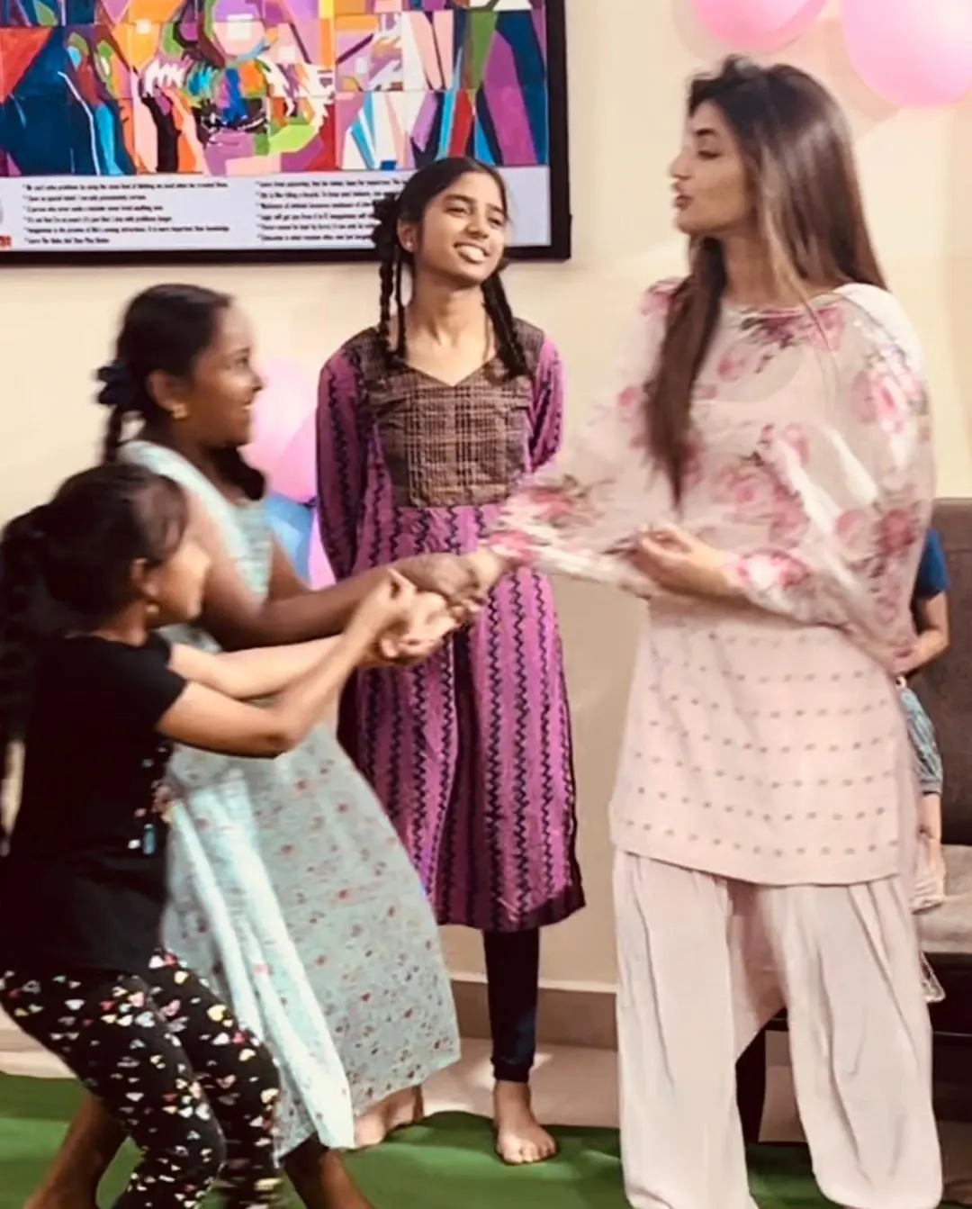 Sreeleela spent some valuable time with Orphanage kids