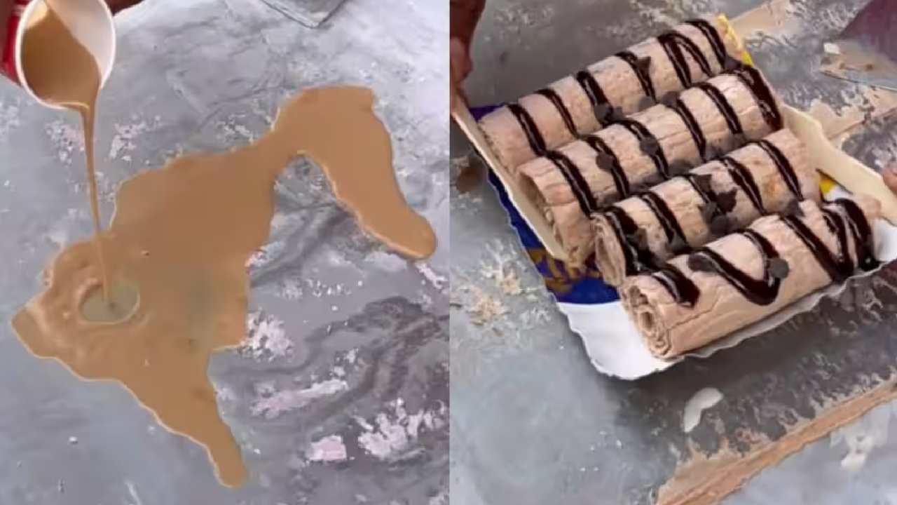 Viral Food Video: వెరైటీ ఫుడ్.. ఐస్ క్రీమ్ రోల్ టేస్ట్ చేస్తారా? వైరల్ అవుతున్న వీడియో