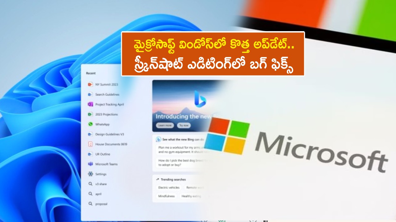 Windows New Update : విండోస్‌లో కొత్త అప్‌డేట్.. స్ర్కీన్‌షాట్ ఎడిటింగ్‌లో బగ్.. ఫిక్స్ చేసిన మైక్రోసాఫ్ట్.. ఇప్పుడే అప్‌డేట్ చేసుకోండి!