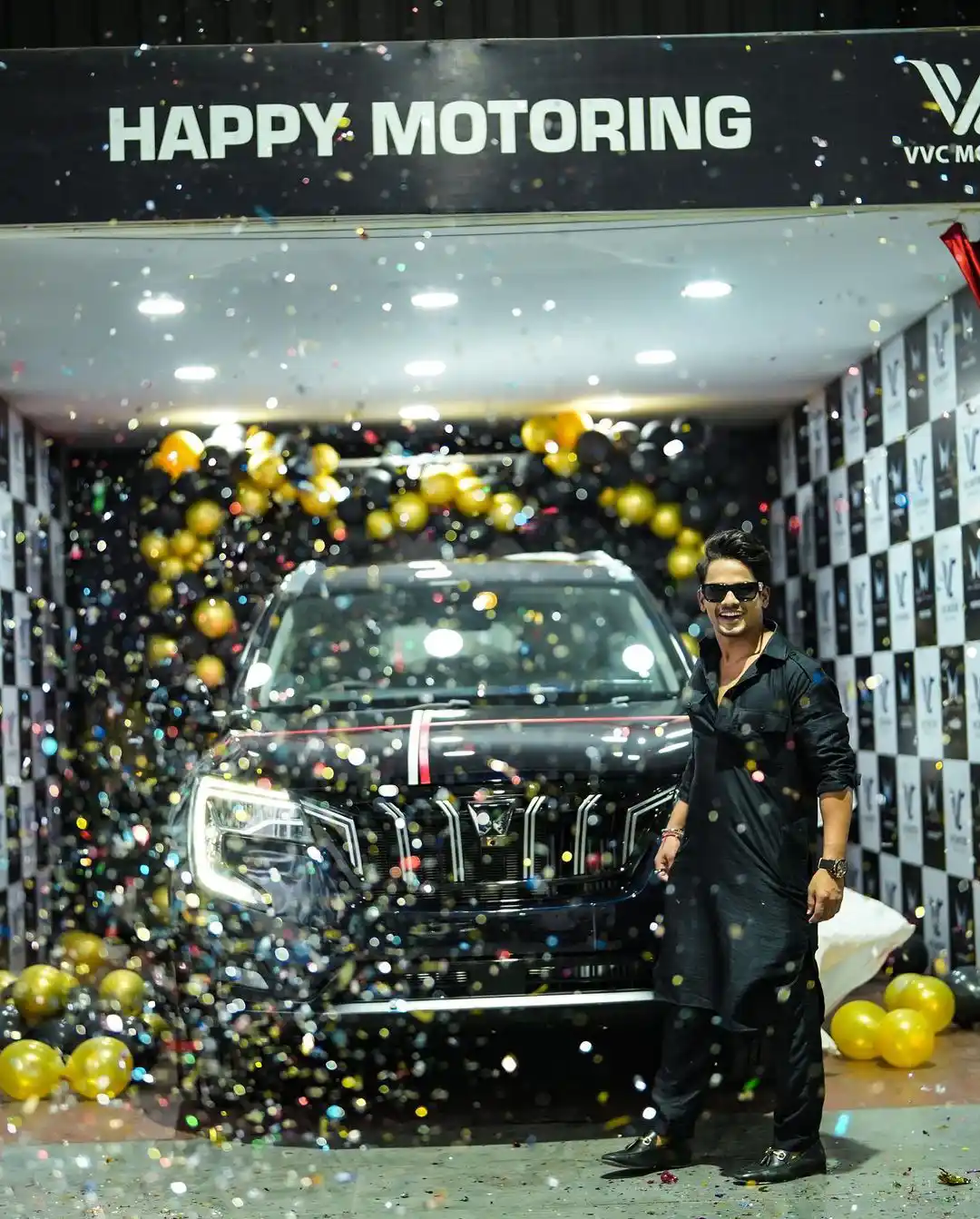 Mehaboob Dil Se poses with his new car