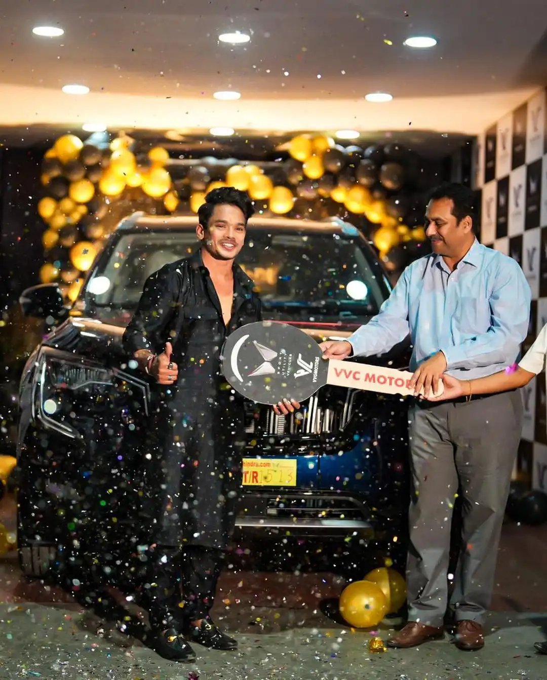 Mehaboob Dil Se poses with his new car