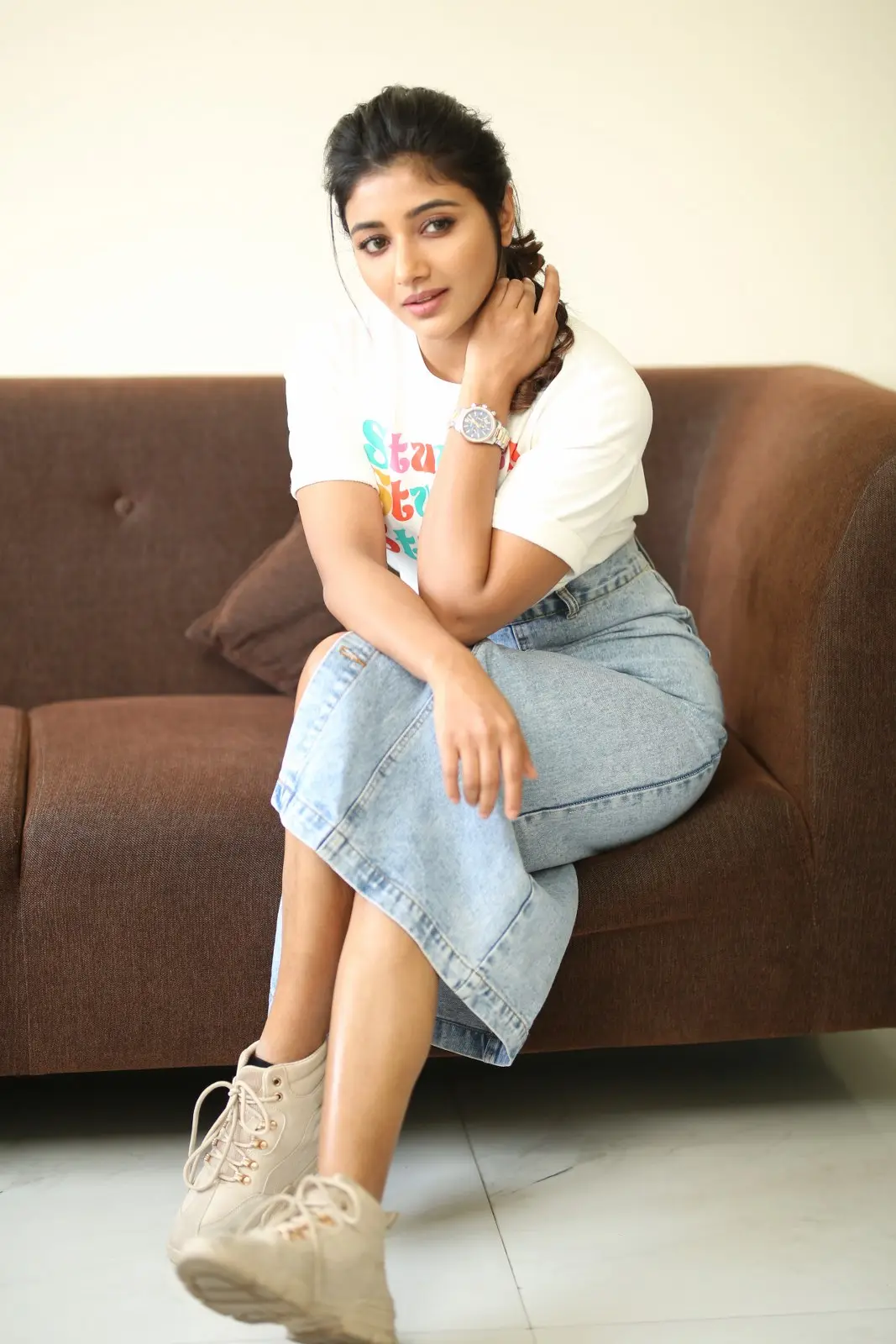 Mirnaa Menon cute poses in Ugram Movie Promotions