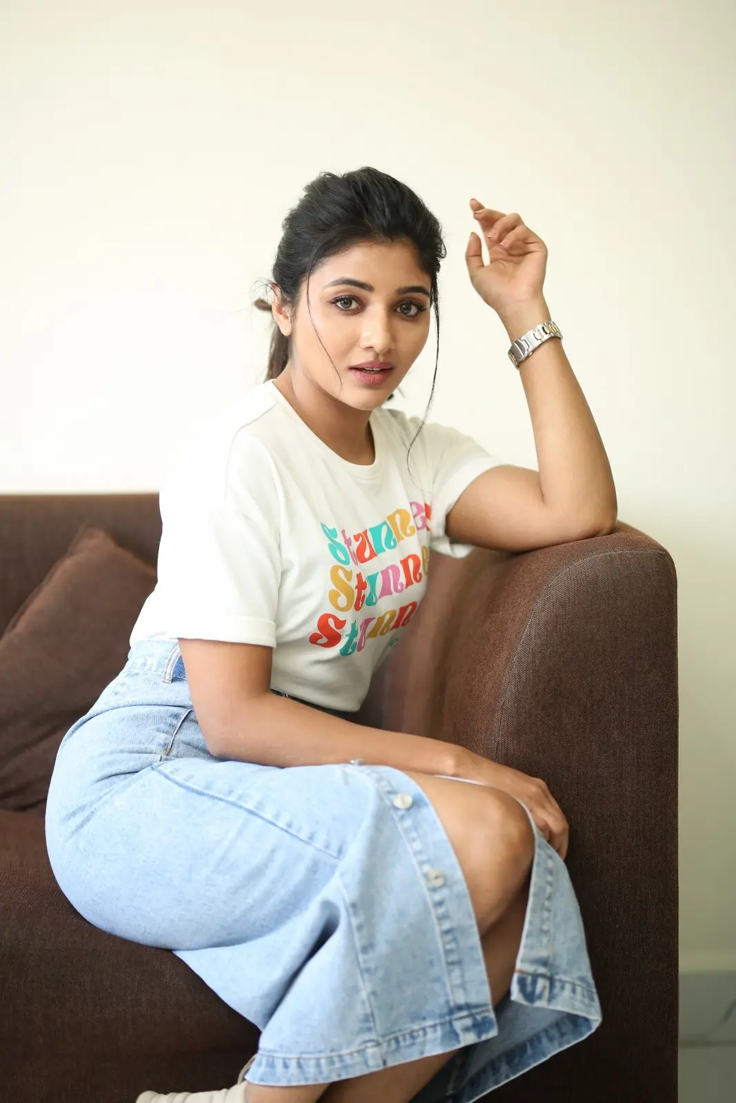 Mirnaa Menon cute poses in Ugram Movie Promotions