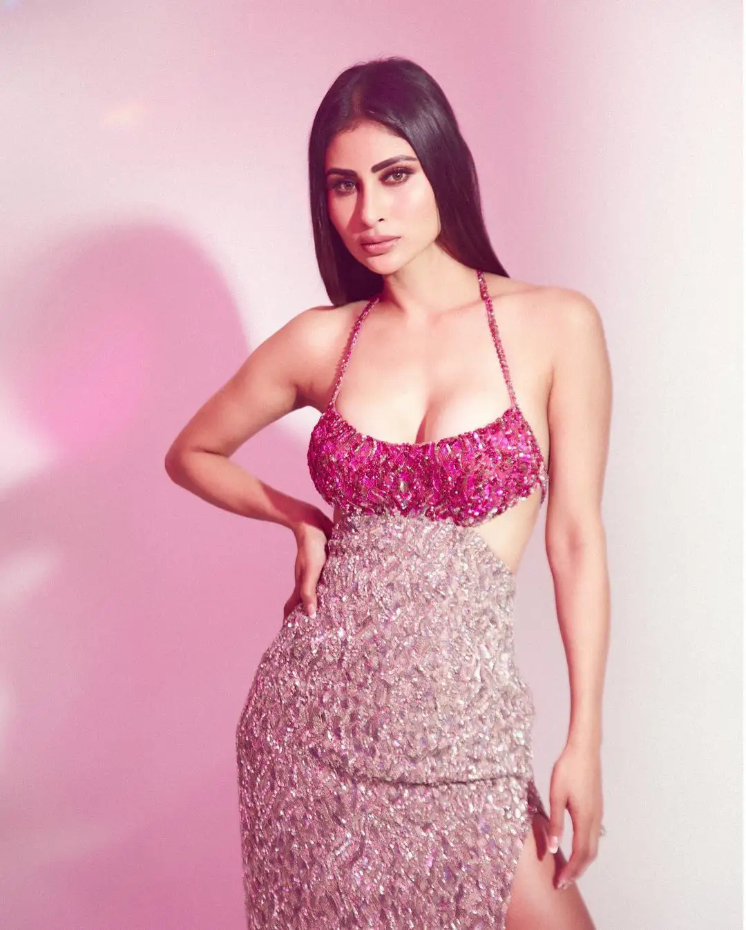 Mouni Roy mesmerizing photoshoot in pink dress