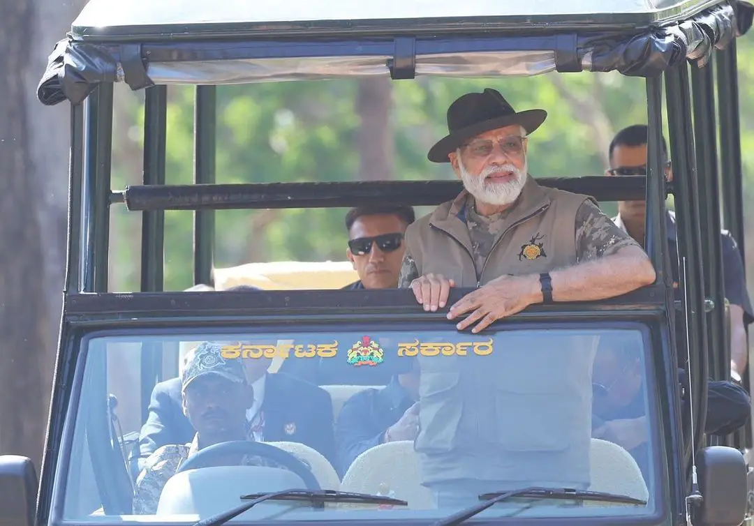 Narendra Modi visits Bandipur & Mudumalai reserves