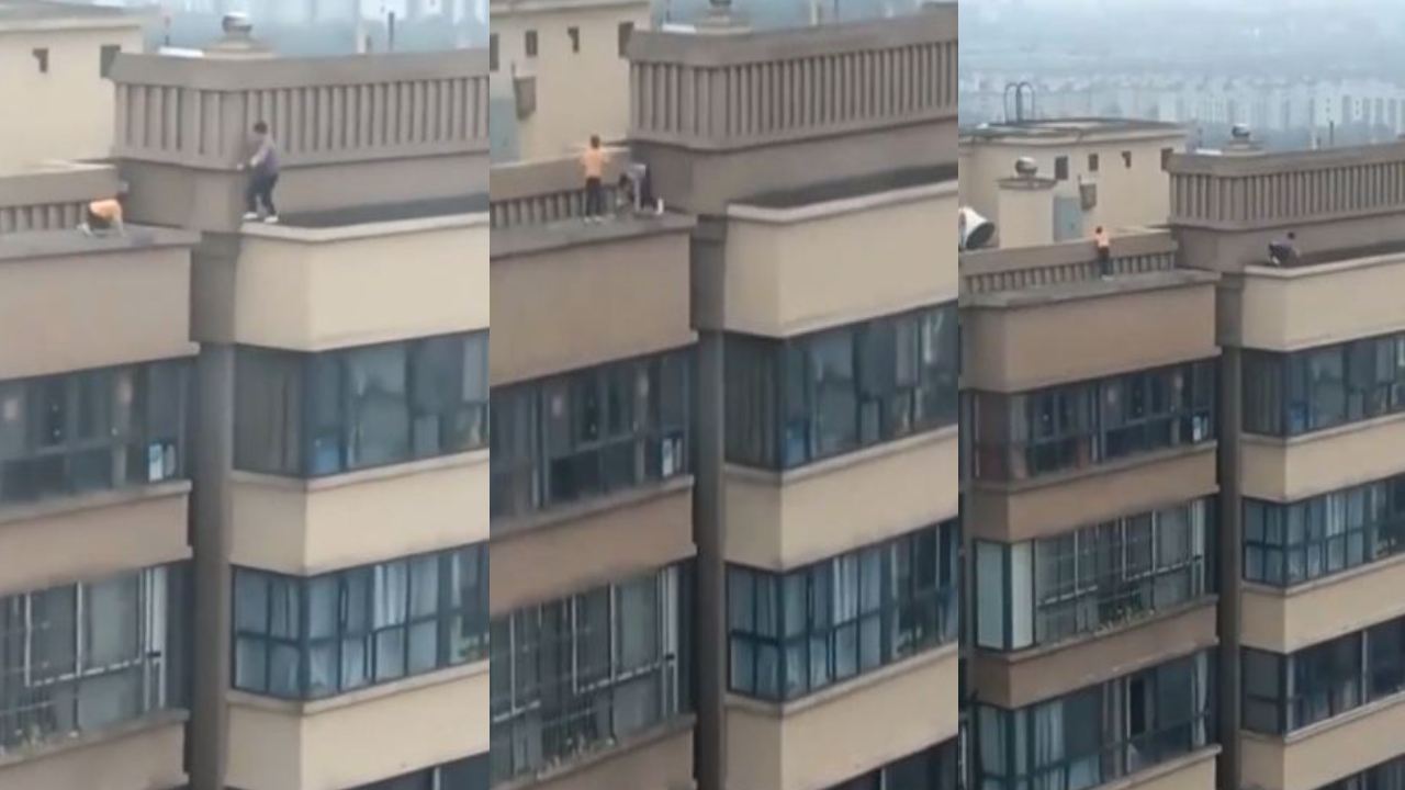 boy scary video : 27 అంతస్తుల మధ్య బాలుడి ఫీట్లు.. గుండె ఆగిపోతుందేమో అనిపించే వీడియో వైరల్