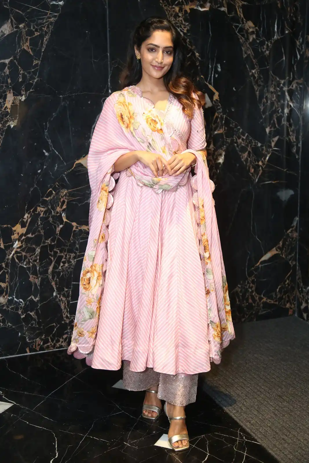 Reba Monica John stills from Samajavaragamana Teaser Launch Event