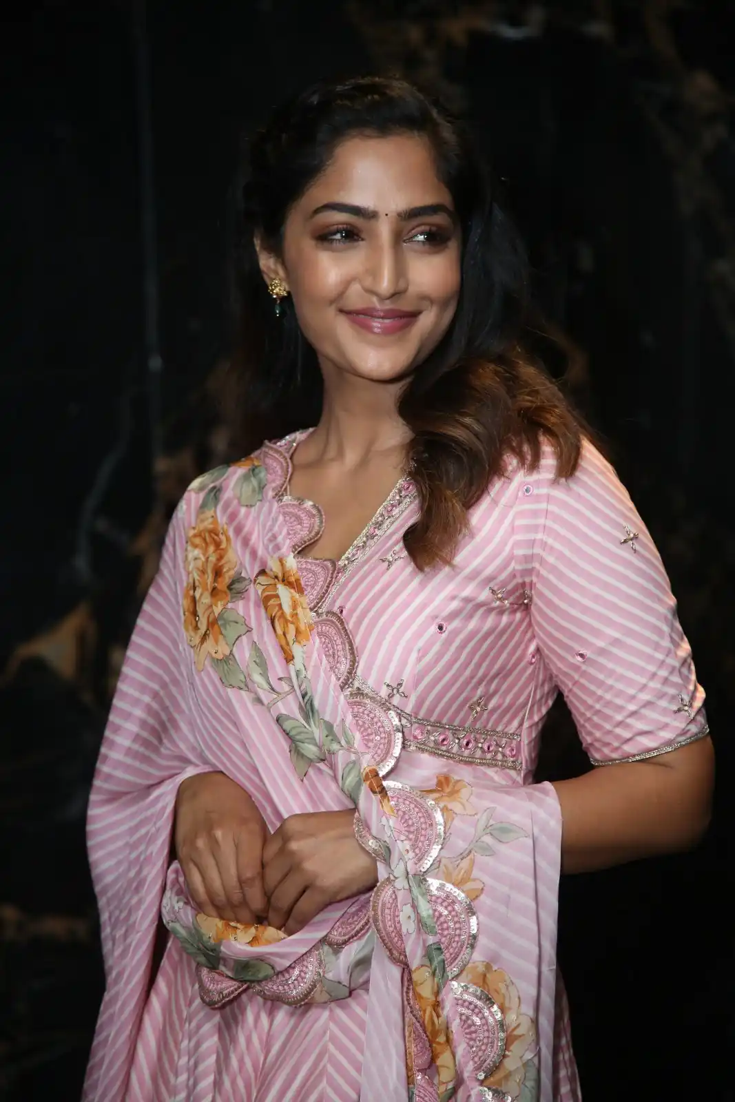 Reba Monica John stills from Samajavaragamana Teaser Launch Event