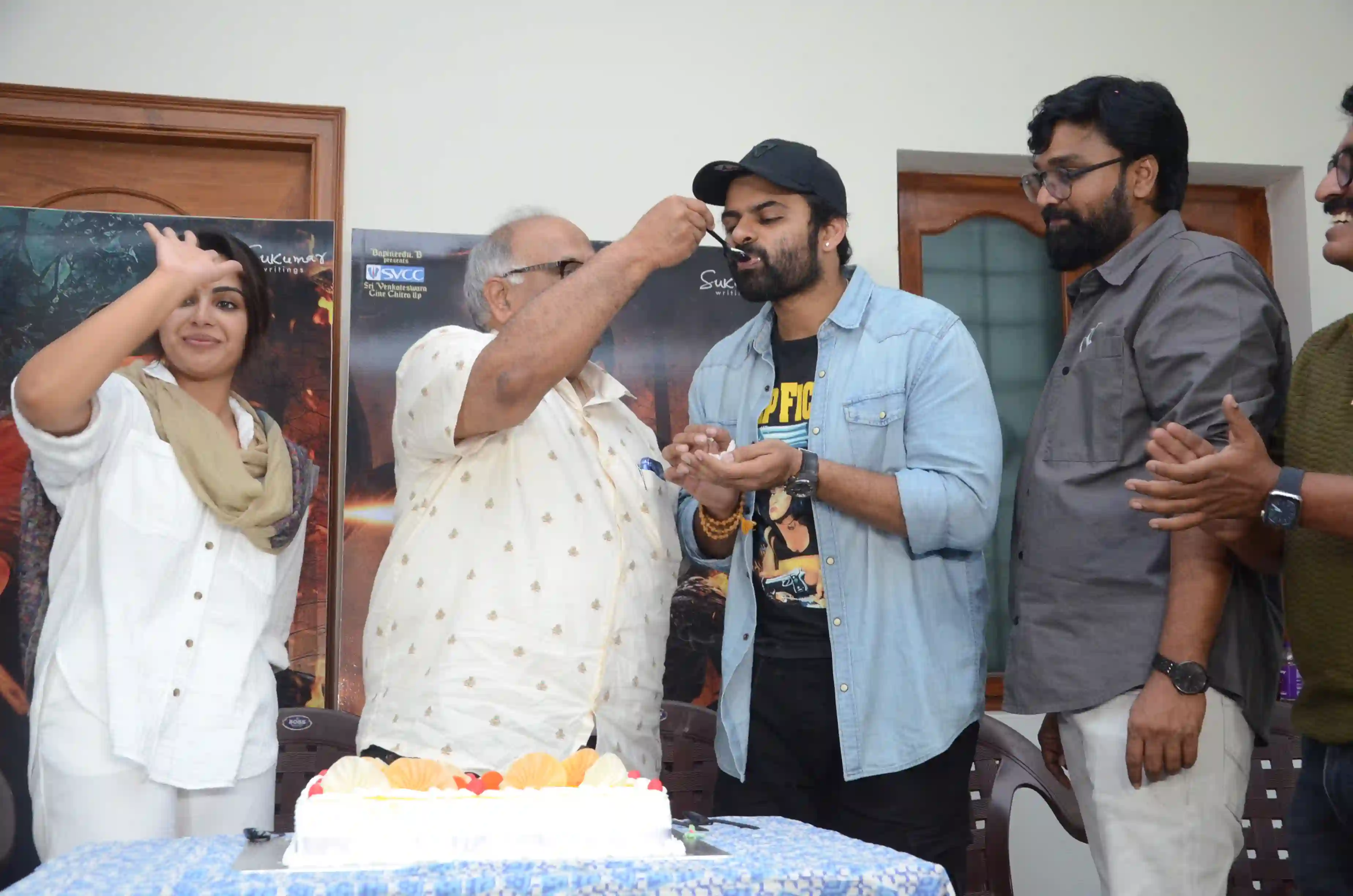Sai Dharam Tej Samyuktha Menon Virupaksha success celebrations photos