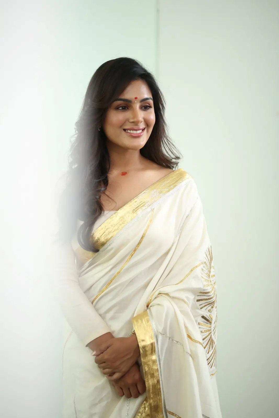 Samyuktha Menon Shines in Saree at Virupaksha Movie Promotions