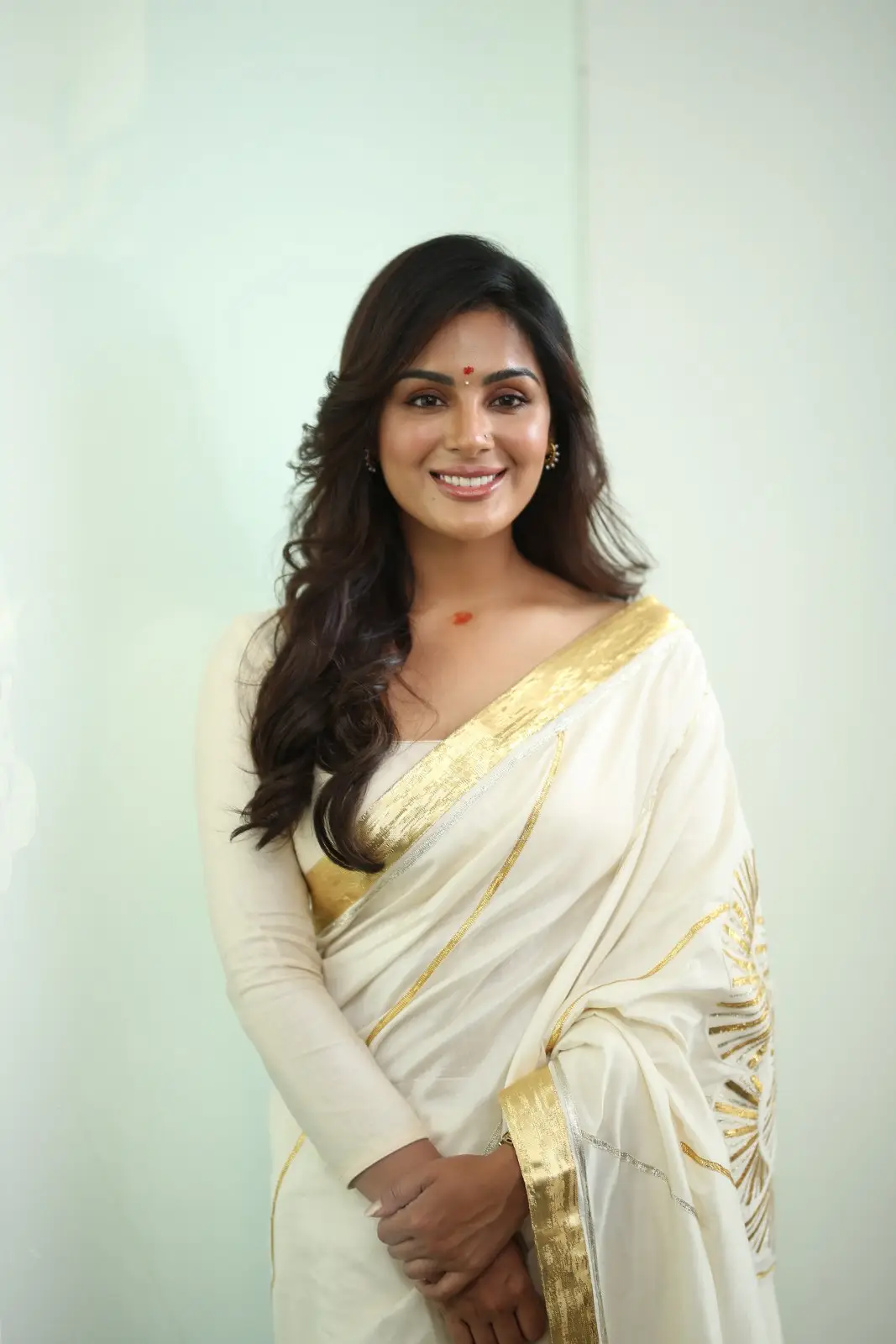 Samyuktha Menon Shines in Saree at Virupaksha Movie Promotions