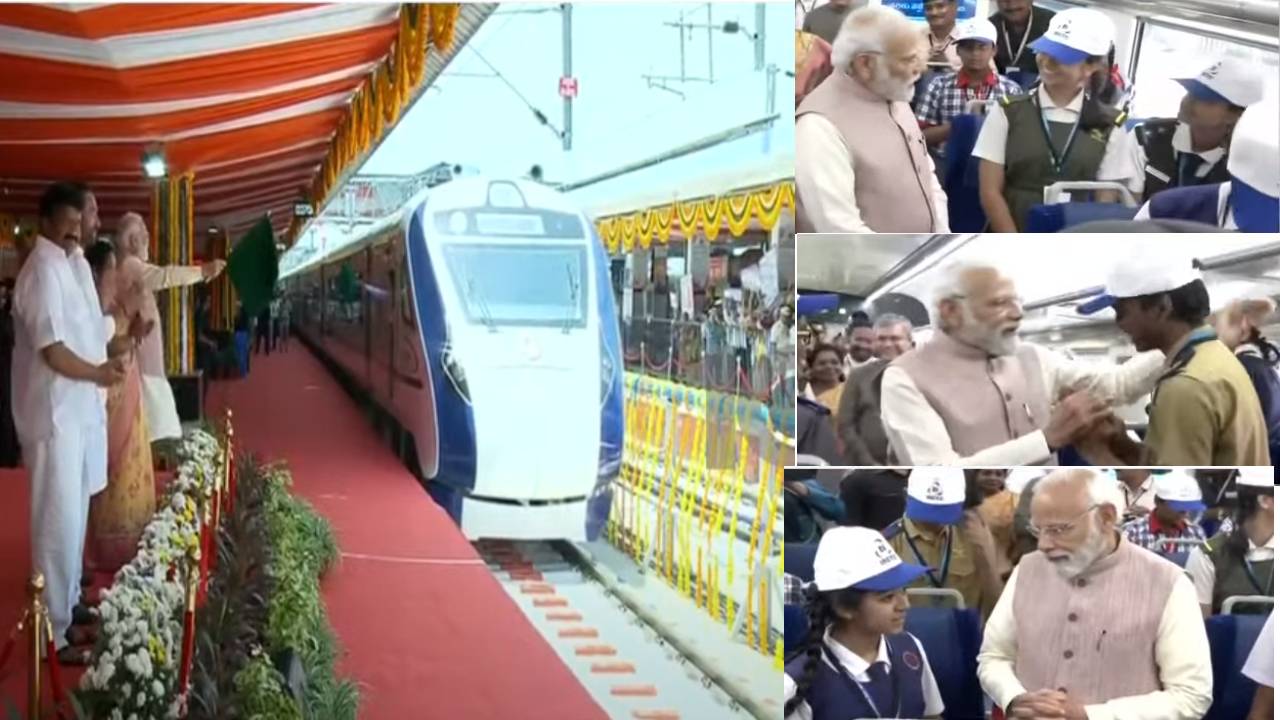 PM Modi : వందే భారత్ రైలు ఎక్కి విద్యార్ధులతో ఆత్మీయంగా ముచ్చటించిన ప్రధాని మోదీ