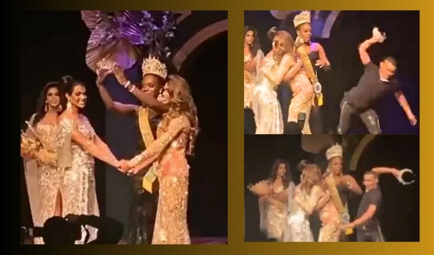 Brazil Beauty Pageant : అందాల పోటీల్లో తన భార్యకి అన్యాయం జరిగిందంటూ విజేత కిరీటాన్ని నేలకేసి కొట్టిన వ్యక్తి