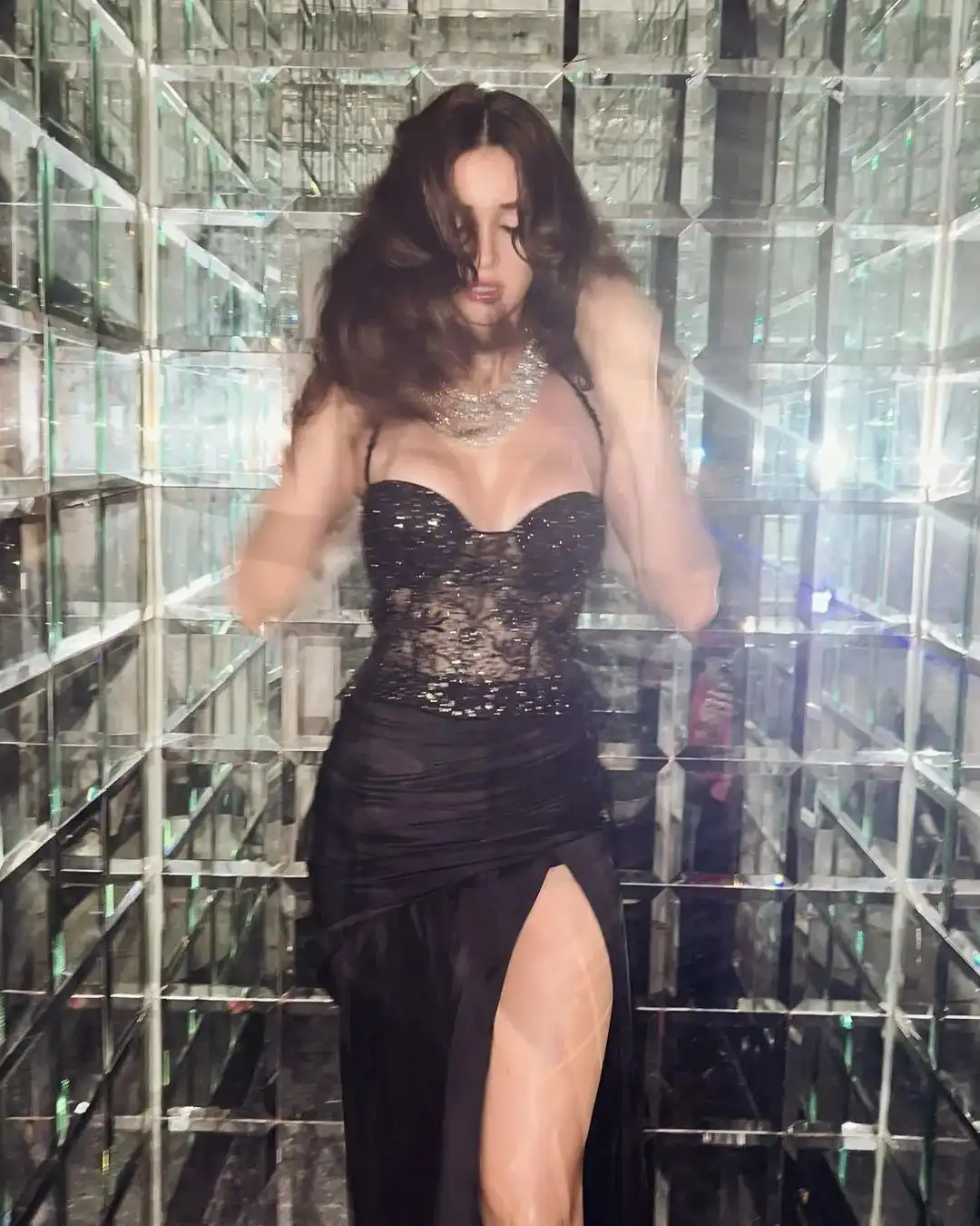 Disha Patani sizzling looks with Diamond Necklace