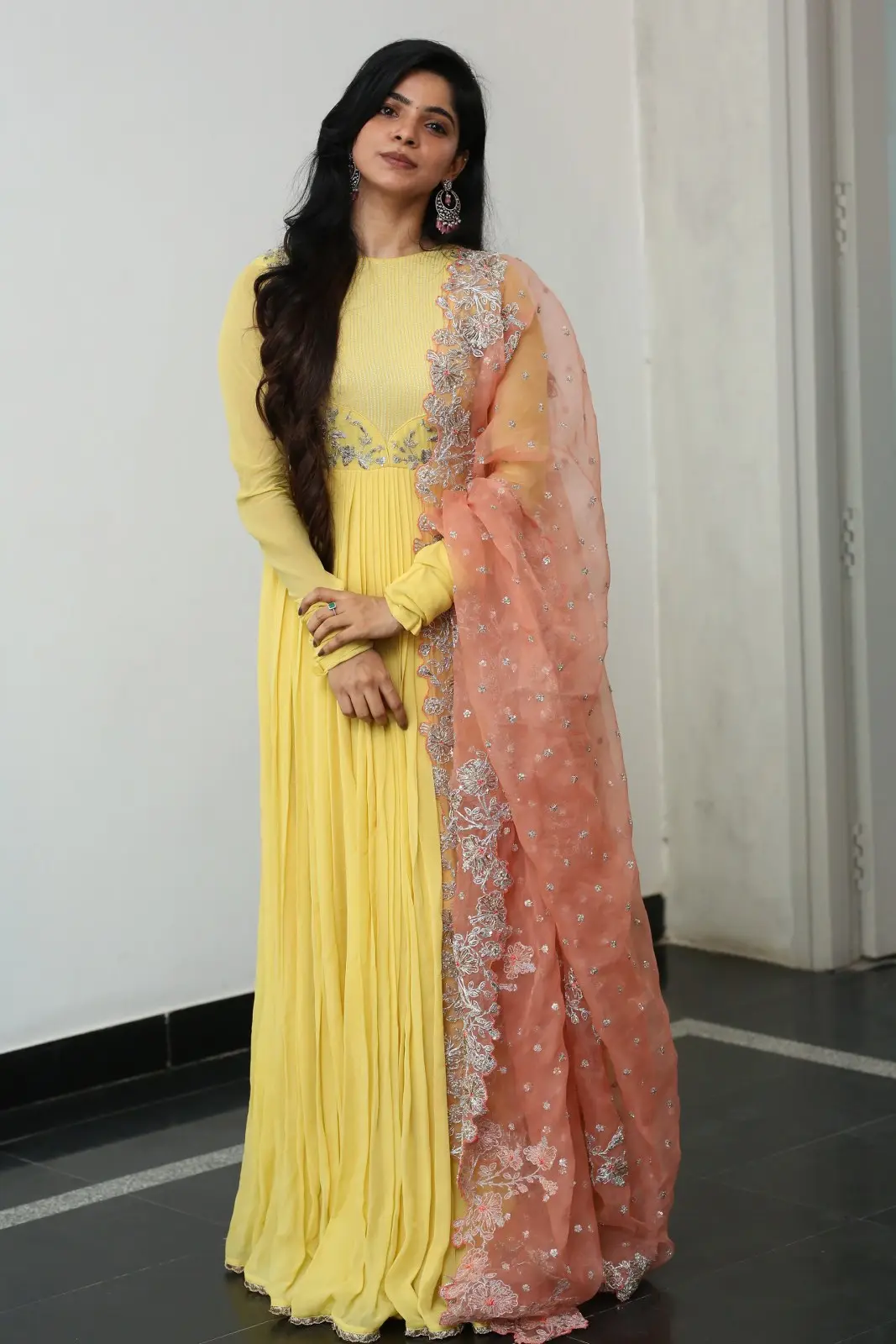 Divya Bharti mesmerizing looks at sudigali sudheer new movie opening event