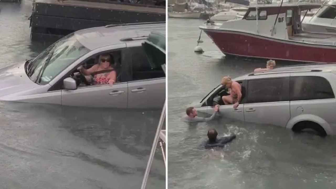 GPS Car : OMG.. ప్రాణాల మీదకు తెచ్చిన GPS, సముద్రంలోకి దూసుళ్లిన కారు.. షాకింగ్ వీడియో