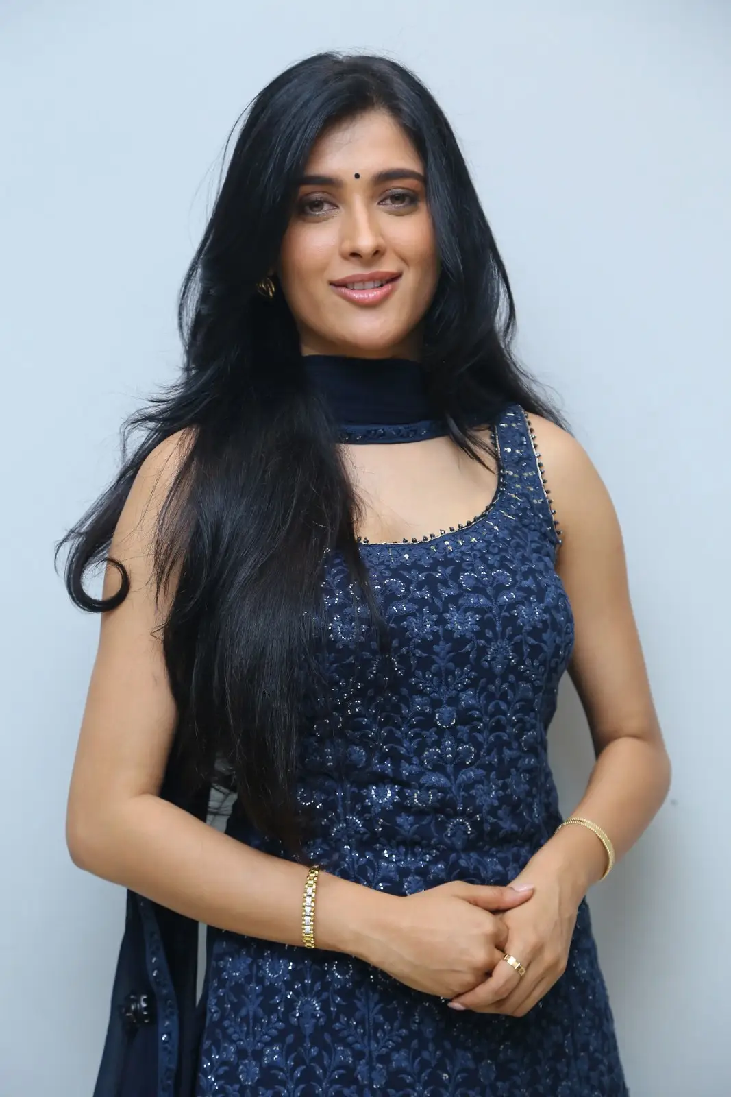 Geethika Tiwary poses at Ahimsa Movie Press meet