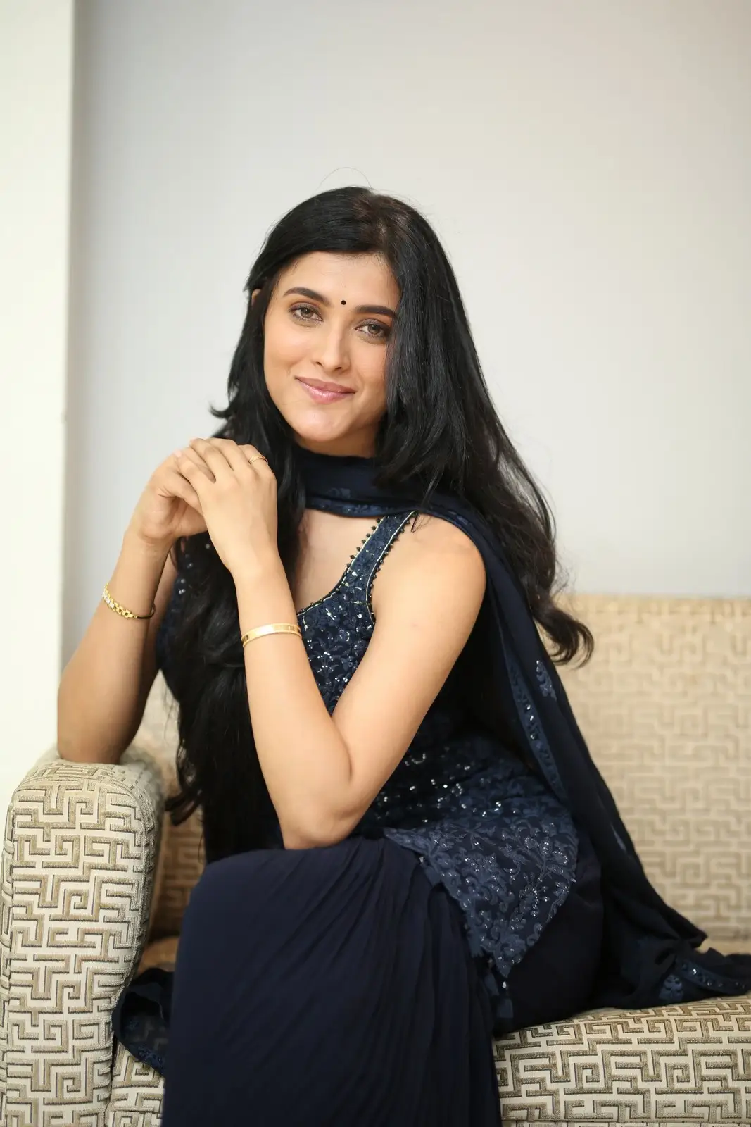 Geethika Tiwary poses at Ahimsa Movie Press meet